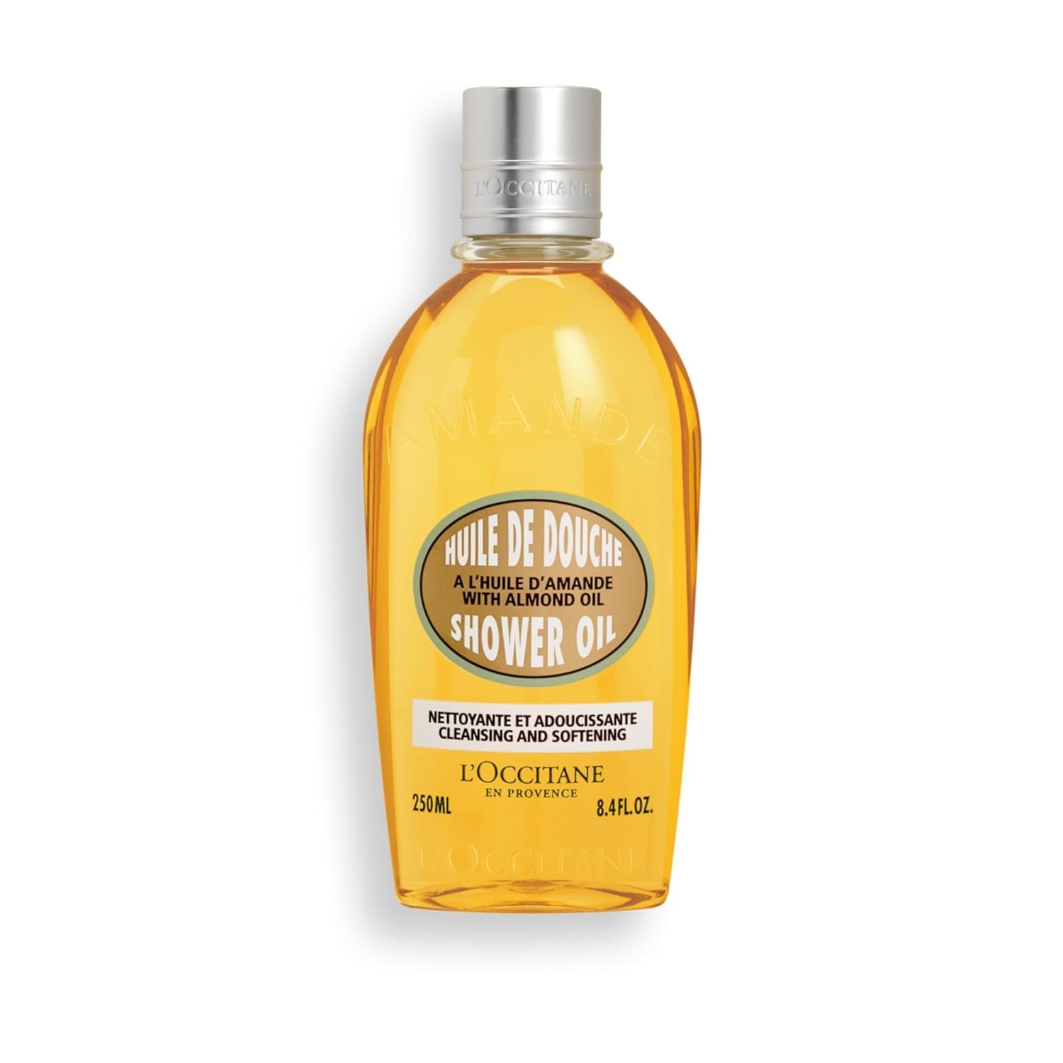 L'OCCITANE Cleansing & Softening Almond Shower Oil, Body Wash & Shaving Base Purifies & Smooths Without Drying Skin, Milky Lather, Nourishing Skincare