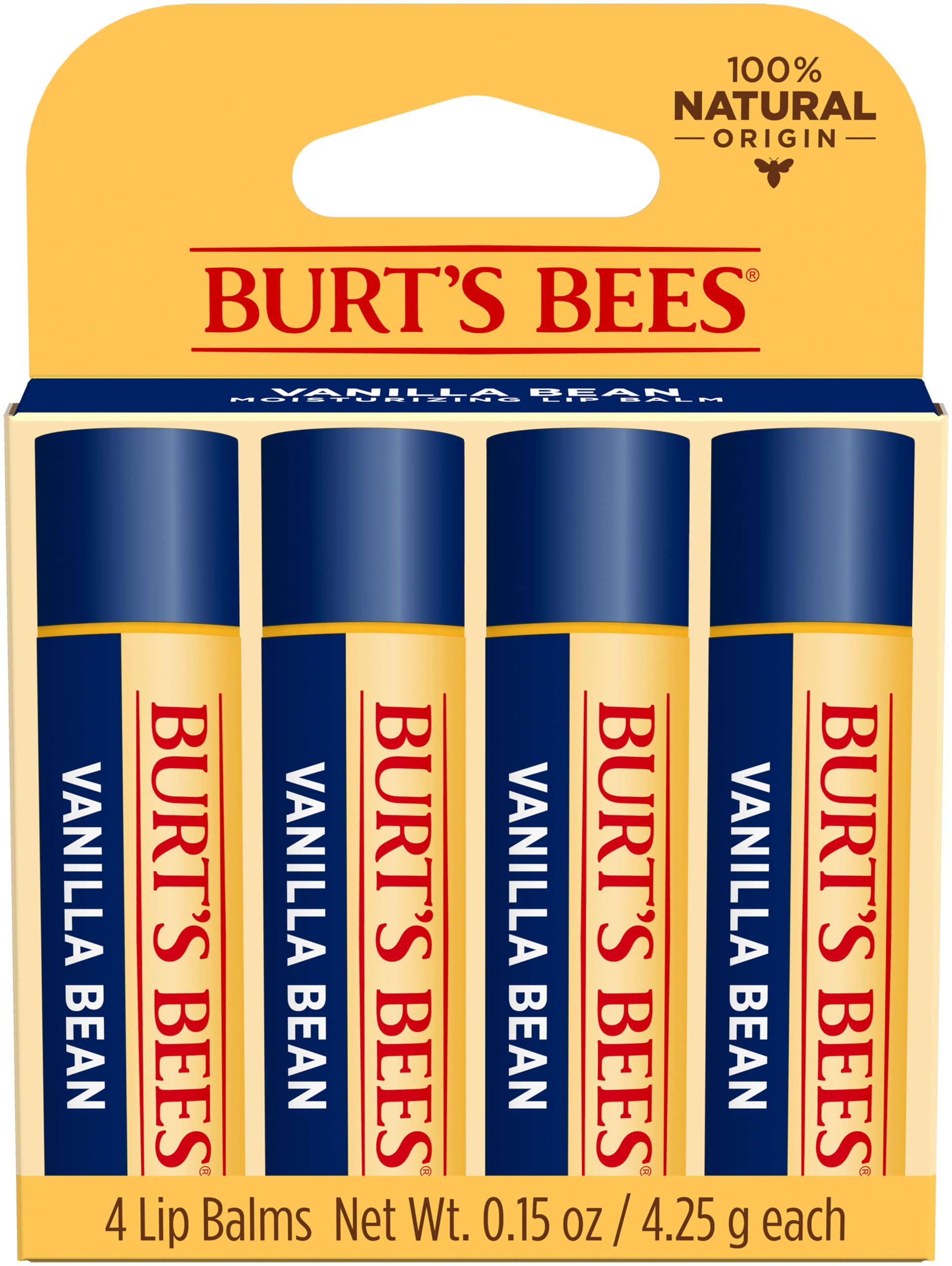 Burt's Bees Gifts Ideas - In Full Bloom Lip Balm Set, Original Beeswax, Dragonfruit Lemon, Tropical Pineapple & Strawberry, Natural Origin Lip Treatment, 4 Tubes, 0.15 oz.