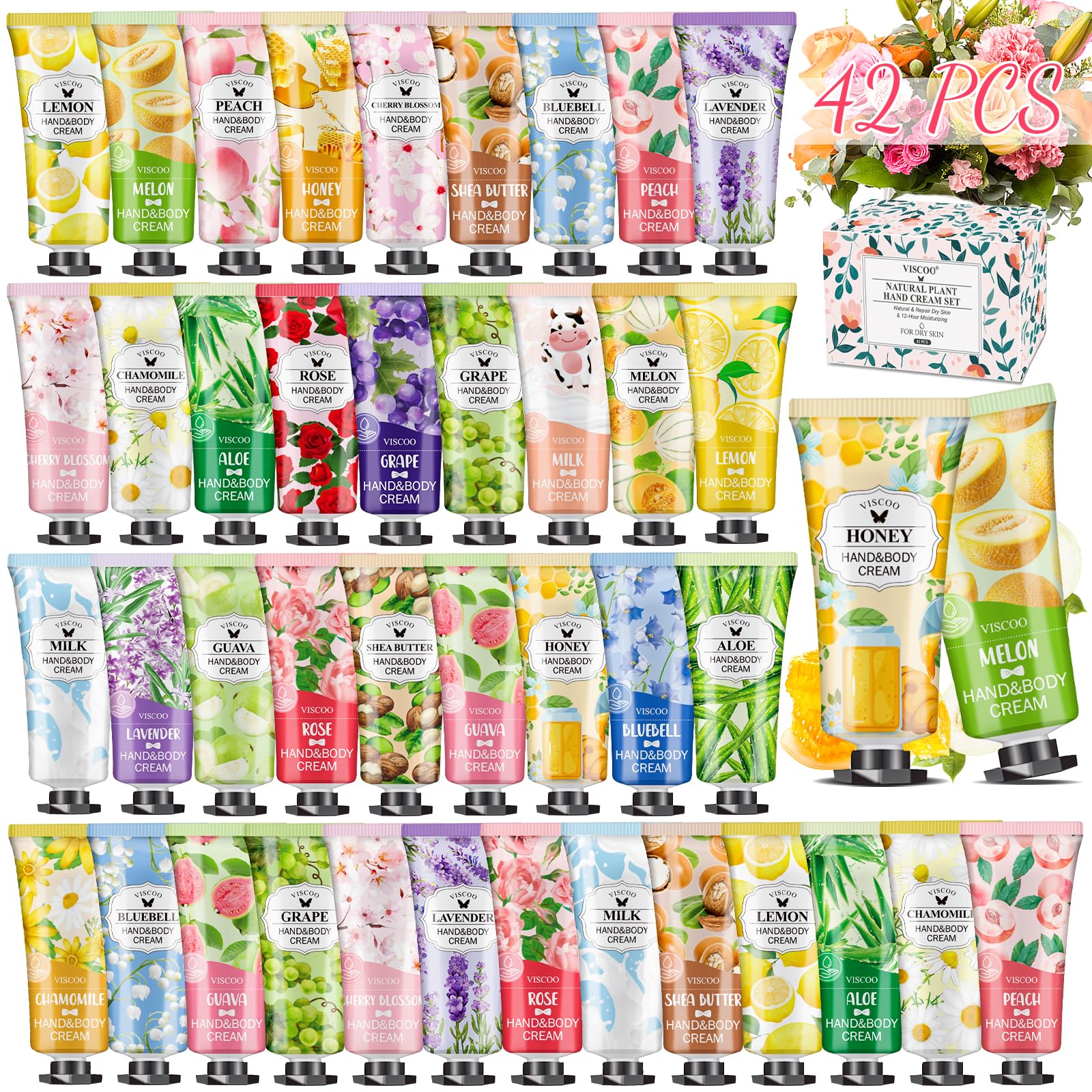 7 Pack Hand Cream Gifts Set for Women,Hand Lotion for Birthday Gifts for Women Teengirls, Bridesmaid Gifts,Thank You Gifts,Mini Moisturizing Hand Lotion Travel Size in Bulk for Dry Cracked Hands