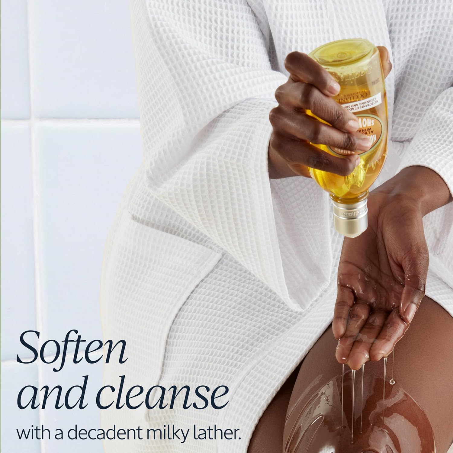L'OCCITANE Cleansing & Softening Almond Shower Oil, Body Wash & Shaving Base Purifies & Smooths Without Drying Skin, Milky Lather, Nourishing Skincare